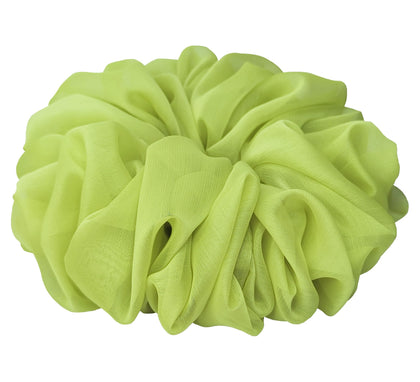 AnnushkaHomeDecor Big Hair Scrunchies in Lime Green front view