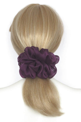 AnnushkaHomeDecor Big Hair Scrunchies purple chiffon side view