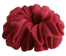 AnnushkaHomeDecor Dark Red Hair Scrunchie close-up showing texture