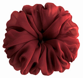 AnnushkaHomeDecor Dark Red Hair Scrunchie in clear display box