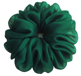 AnnushkaHomeDecor Grass Green chiffon hair scrunchie front view