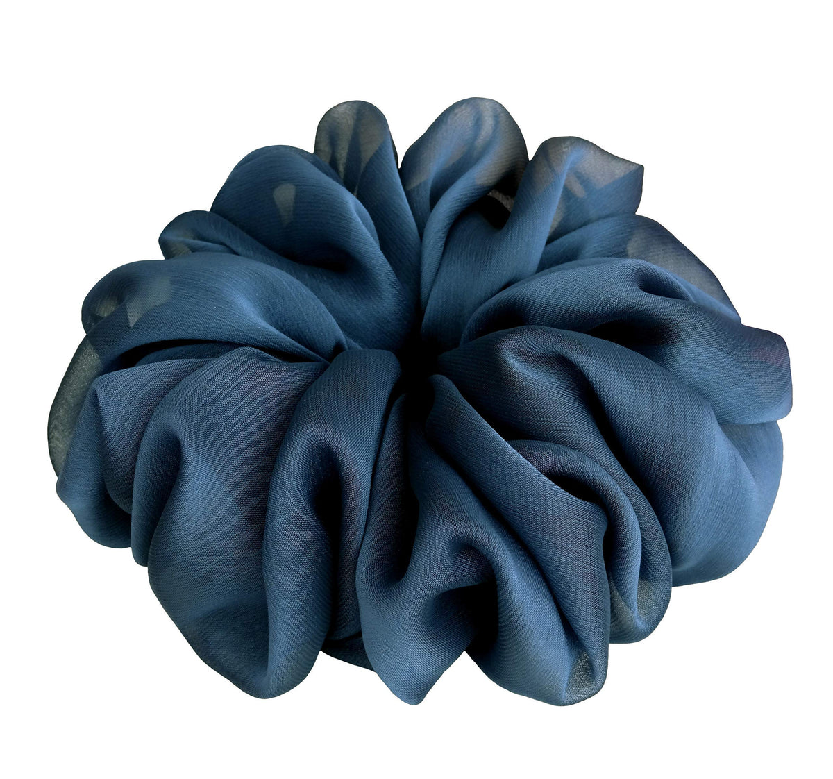 AnnushkaHomeDecor Moonlight Blue Chiffon Hair Scrunchie front view