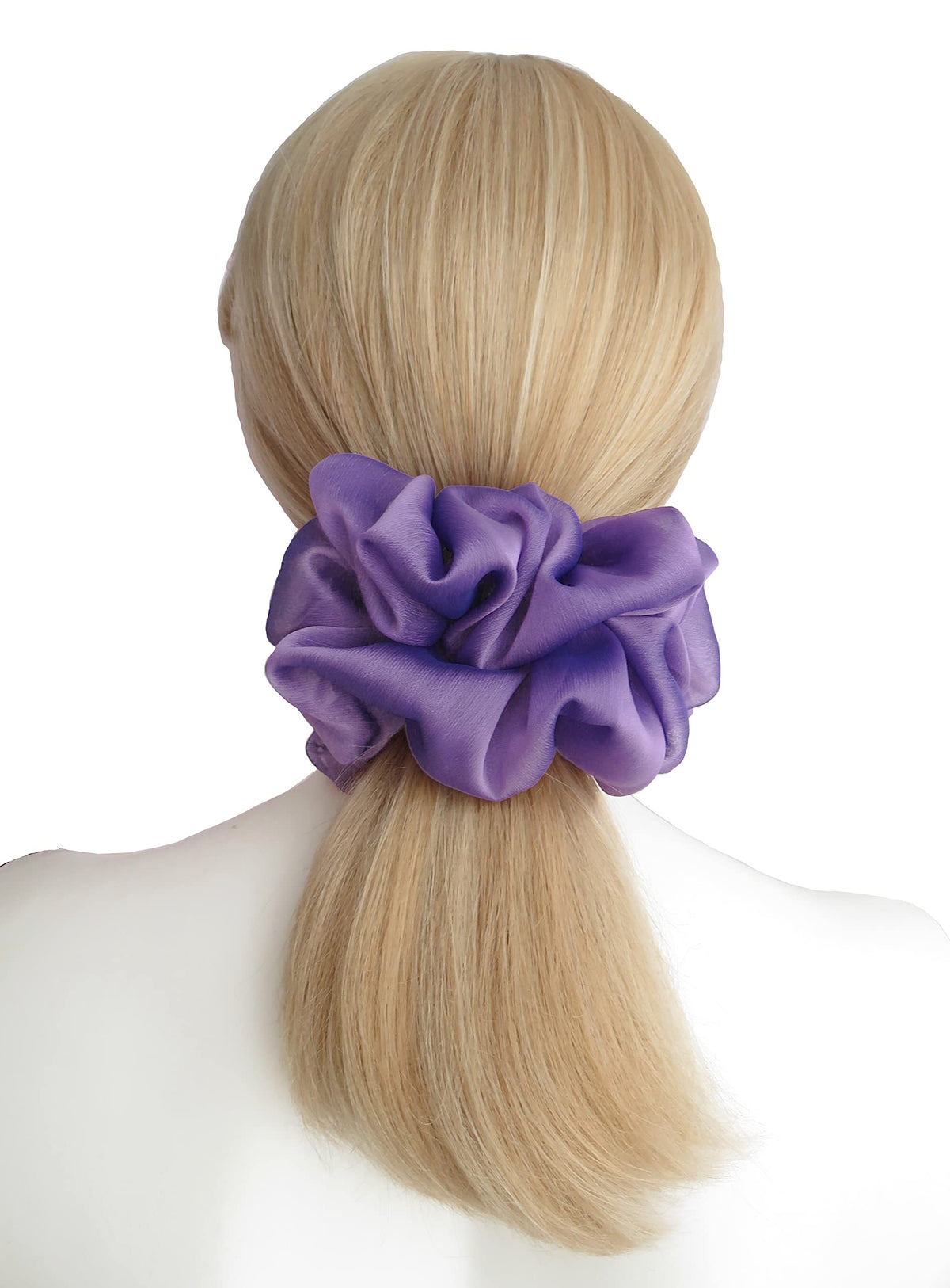 AnnushkaHomeDecor Purple Amethyst scrunchie packaging with silver ribbon