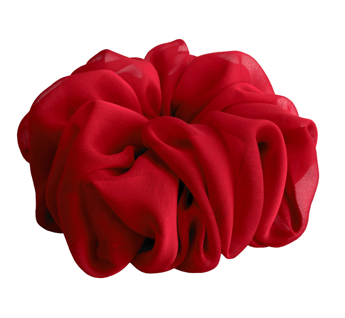 AnnushkaHomeDecor red chiffon scrunchie front view