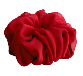 AnnushkaHomeDecor red chiffon scrunchie front view