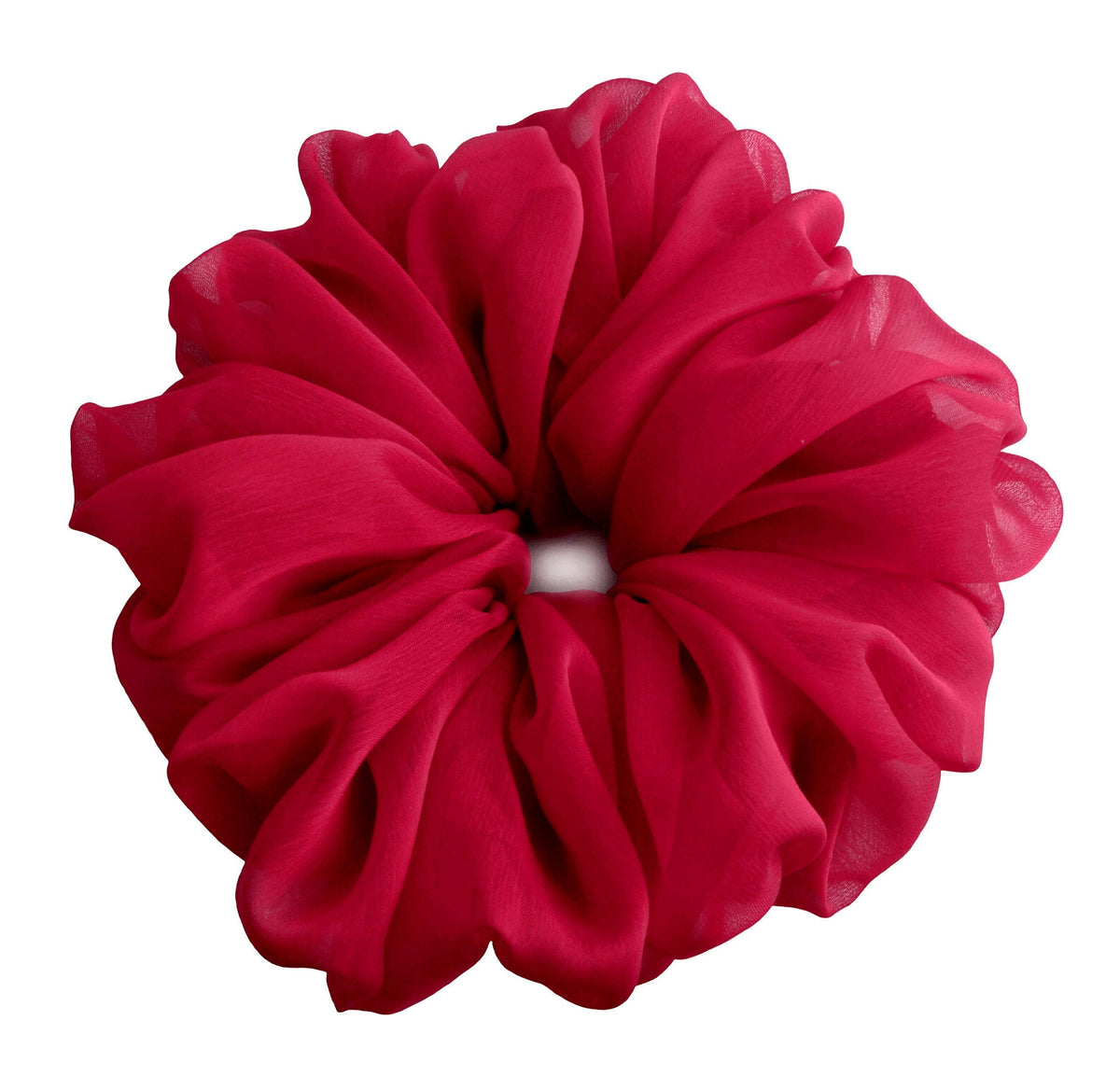 AnnushkaHomeDecor red chiffon scrunchie in gift packaging