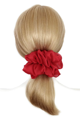 AnnushkaHomeDecor red chiffon scrunchie side view