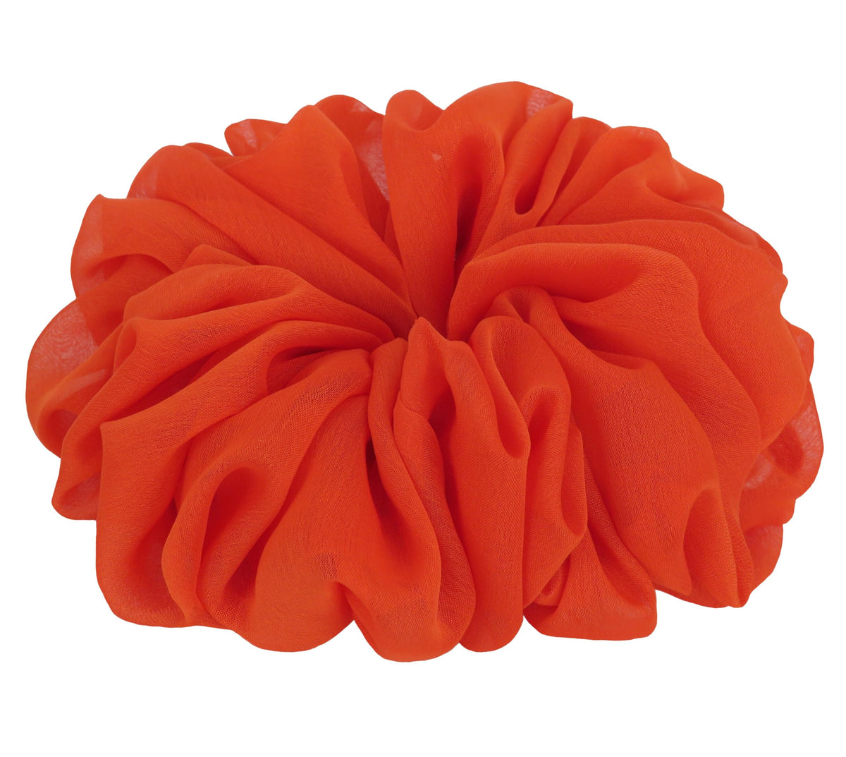 AnnushkaHomeDecor Soft Sheer Chiffon Big Hair Scrunchie in Orange