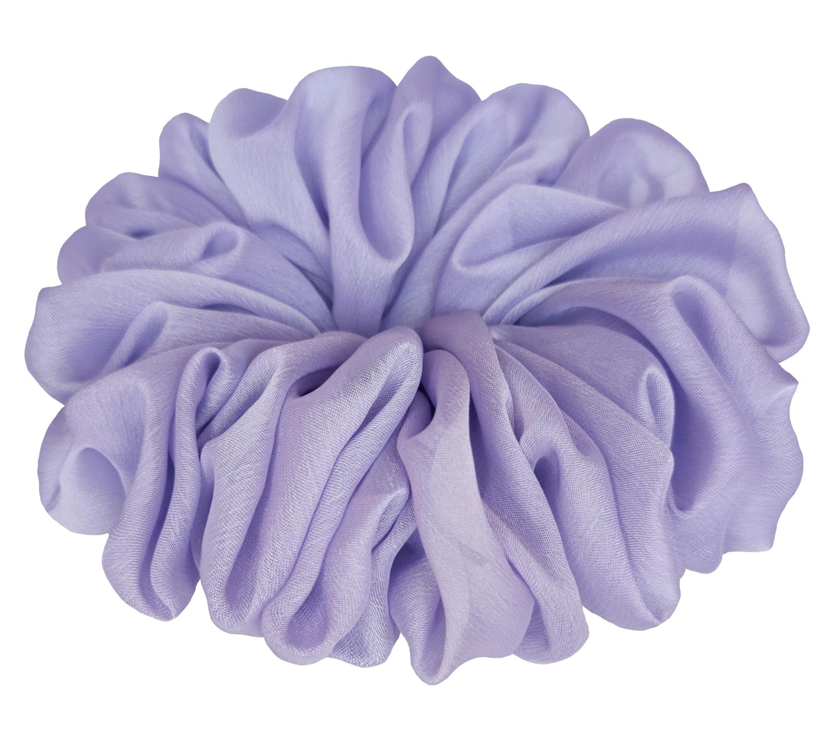 AnnushkaHomeDecor Soft Sheer Chiffon Scrunchie in Light Purple front view