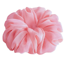 AnnushkaHomeDecor Sweet Pink Hair Scrunchie displayed in clear box with ribbon