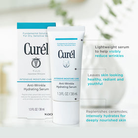 Anti-Wrinkle Hydrating Serum application on skin