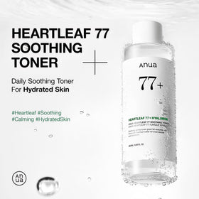 ANUA Heartleaf 77 Soothing Toner bottle with cap open