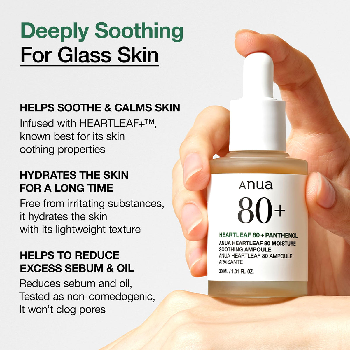 ANUA Heartleaf 80 Soothing Ampoule bottle close-up