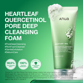 ANUA Heartleaf Quercetinol Pore Deep Cleansing Foam with lather