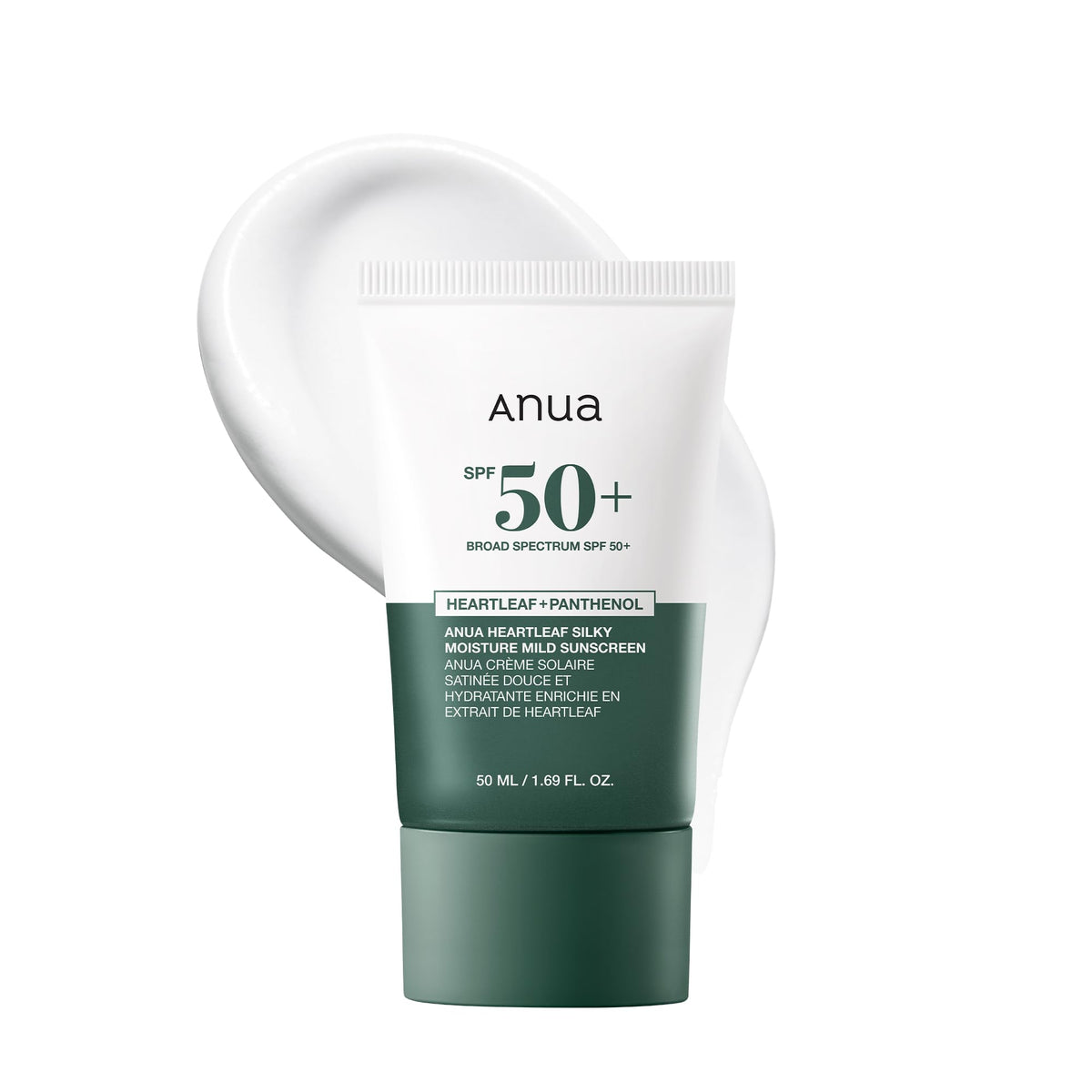 ANUA Heartleaf Silky Moisture Mild Sunscreen 50ml front view