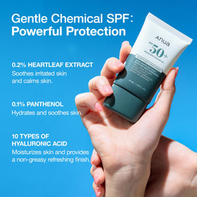 ANUA Heartleaf Sunscreen packaging details