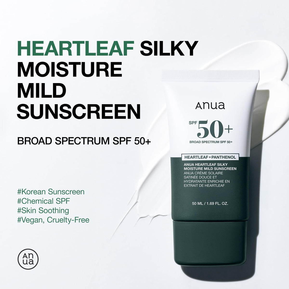 ANUA Heartleaf Sunscreen texture on hand