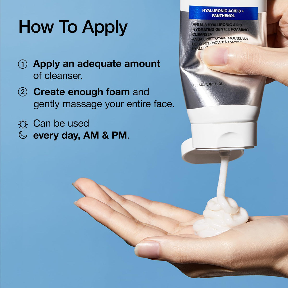 ANUA Hydrating Gentle Foaming Cleanser with other skincare products