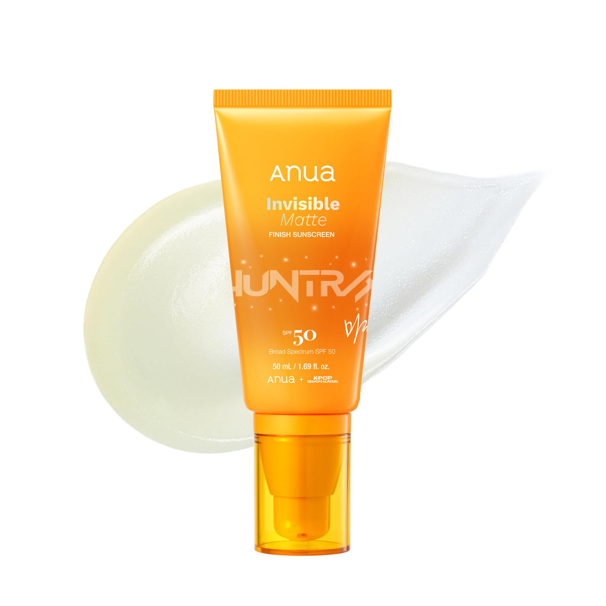 ANUA Invisible Matte Finish Sunscreen front view with clear gel texture