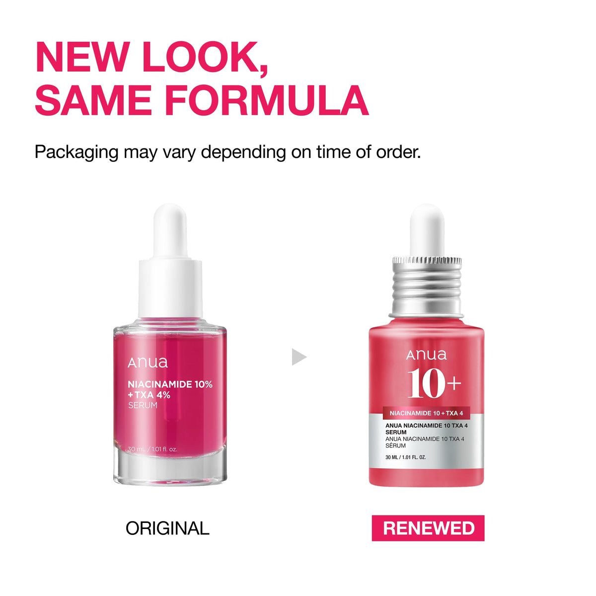 ANUA Niacinamide 10 + TXA 4 Serum side view showing packaging details