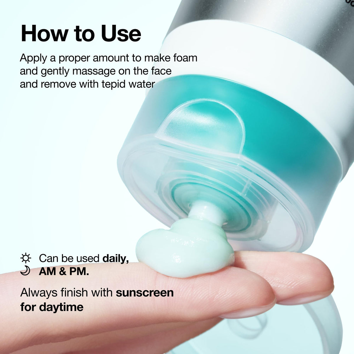 ANUA PDRN Cleansing Foam application on face