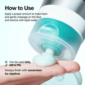 ANUA PDRN Cleansing Foam application on face