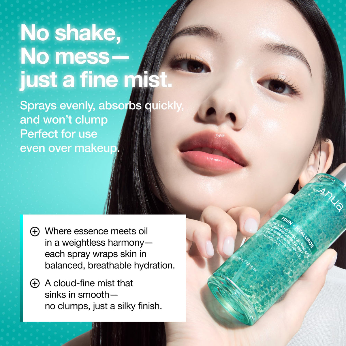 ANUA PDRN Collagen Glow Facial Serum Spray in a travel bag
