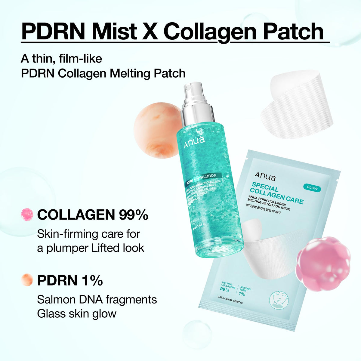 ANUA PDRN Collagen Melting Patch application on neck