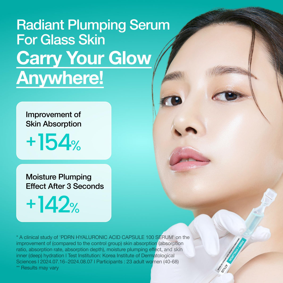 ANUA PDRN Hyaluronic Acid Capsule 100 Serum application on skin