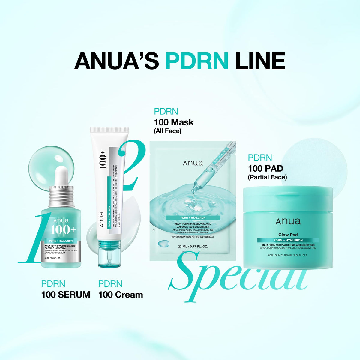 ANUA PDRN Hyaluronic Acid Capsule Serum Mask with skincare products