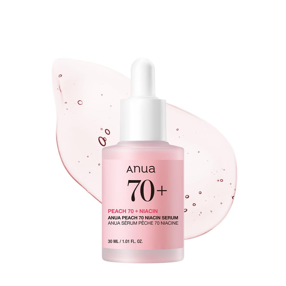 ANUA Peach 70 Niacinamide Serum front view with peach-toned liquid
