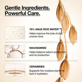 ANUA Rice 70 Glow Milky Toner in a bathroom setting