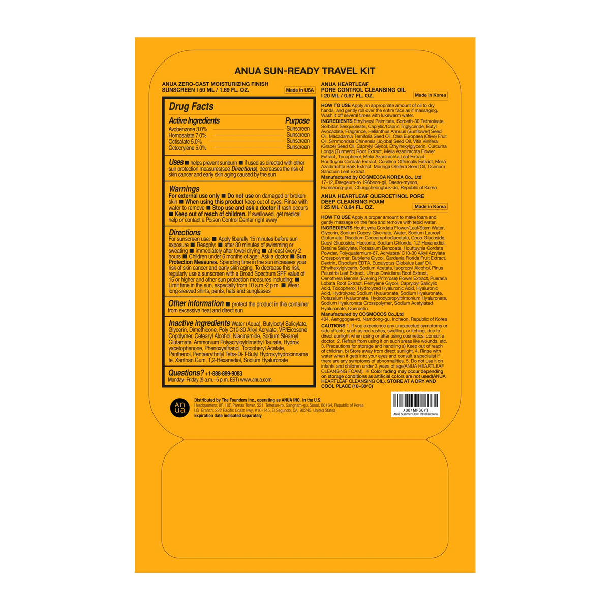 ANUA Sun-Ready Travel Kit packaging and contents