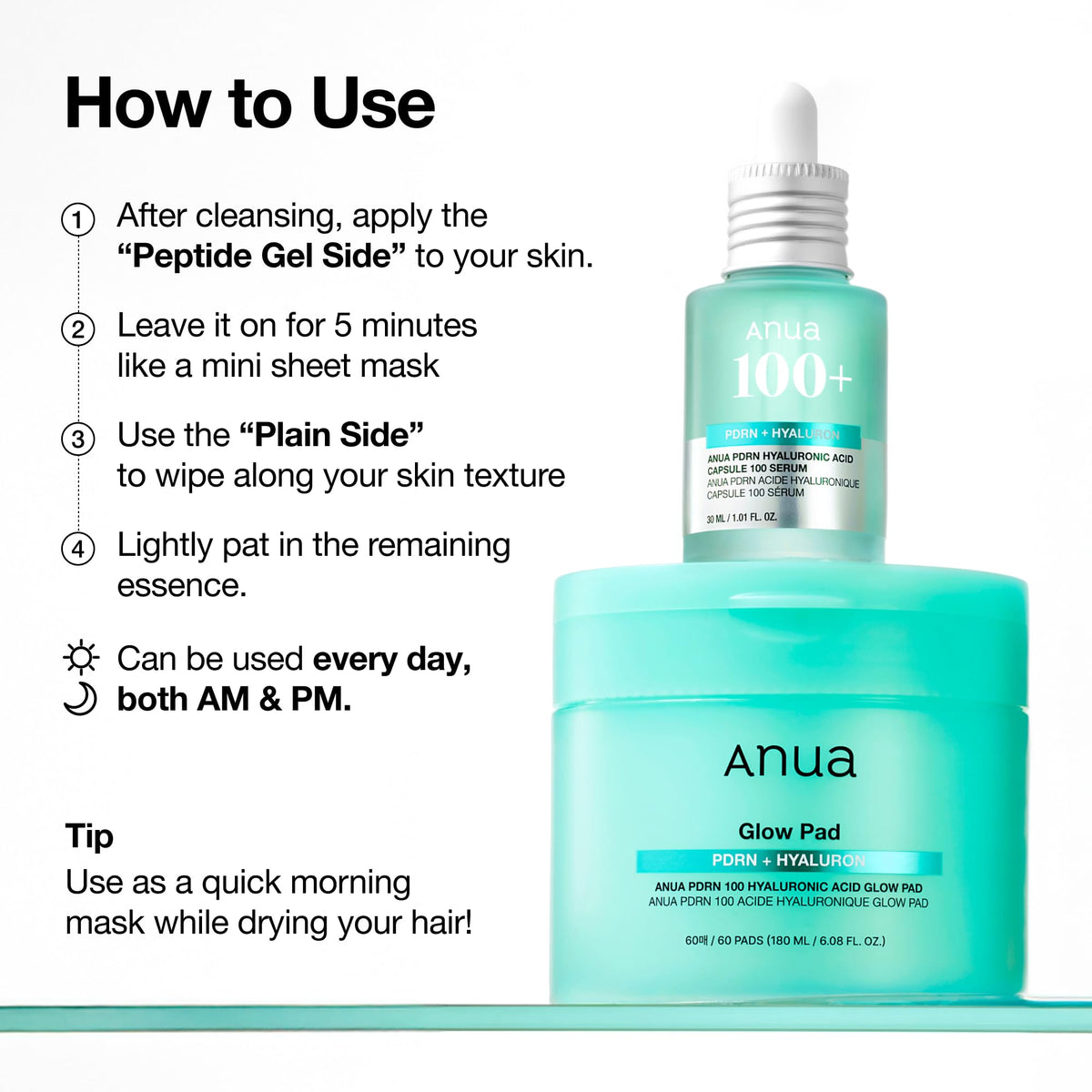 ANUA toner pad in a skincare routine setting