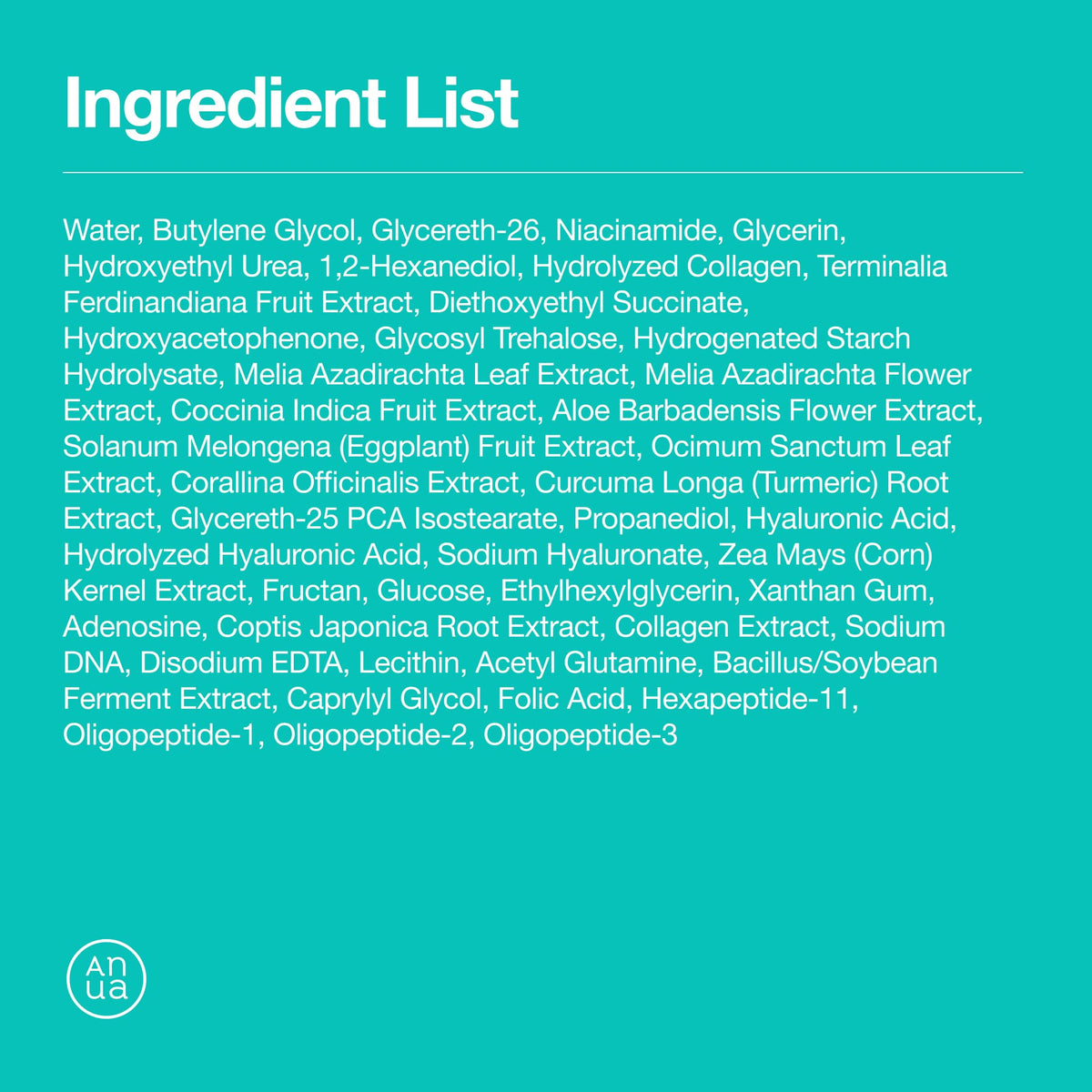 ANUA toner pads with ingredients list on display