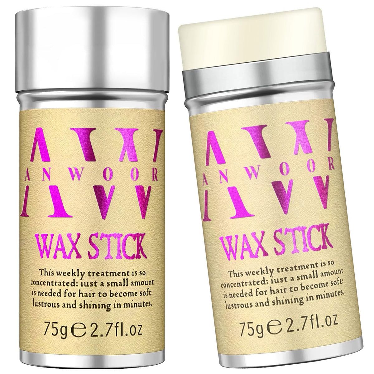 AnWoor Hair Wax Stick 2PCS front view showing packaging