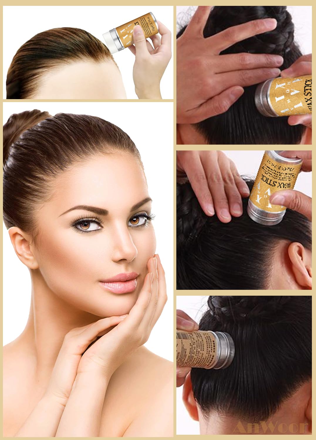 AnWoor Hair Wax Stick in use for frizz control