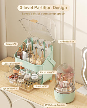 Anylady Makeup Organizer back view highlighting durable construction