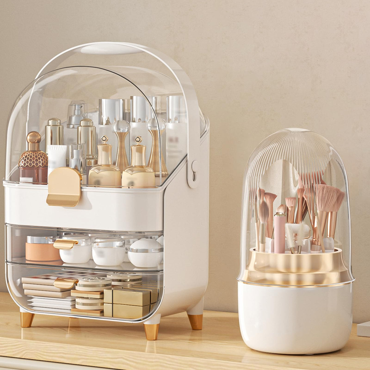 Anylady Makeup Organizer front view with three tiers