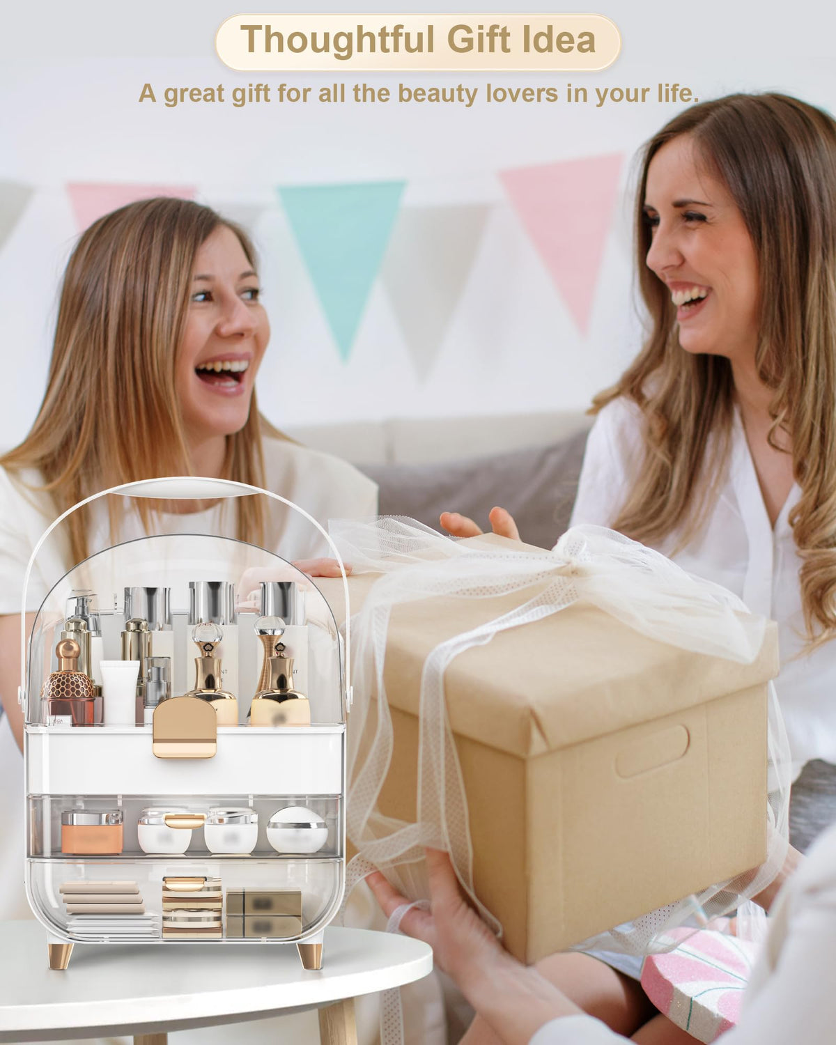 Anylady Makeup Organizer in a stylish bedroom setting