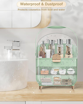 Anylady Makeup Organizer with various cosmetics and accessories