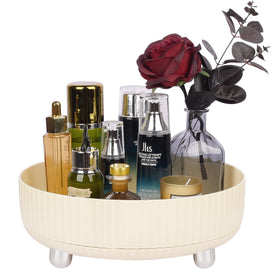Anyoifax 360 Rotating Makeup Organizer beige front view
