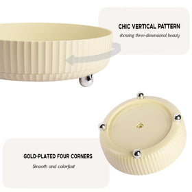 Anyoifax 360 Rotating Makeup Organizer beige top view