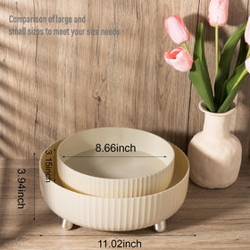 Anyoifax 360 Rotating Makeup Organizer beige with non-slip feet