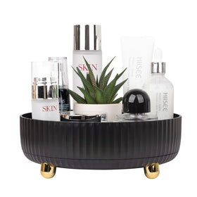 Anyoifax 360 Rotating Makeup Organizer black model front view