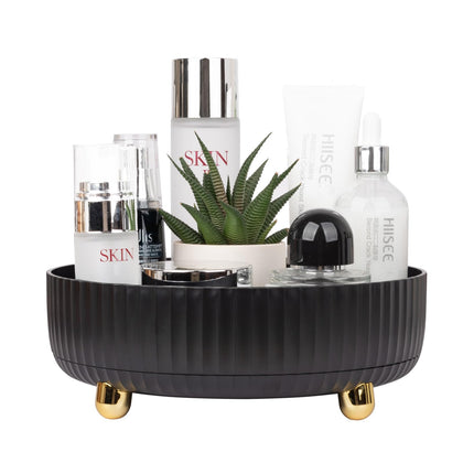 Anyoifax 360 Rotating Makeup Organizer black model front view