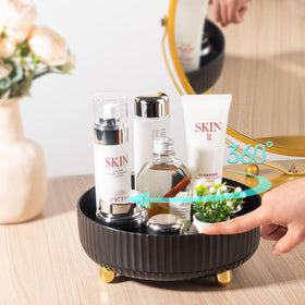 Anyoifax 360 Rotating Makeup Organizer black model side view