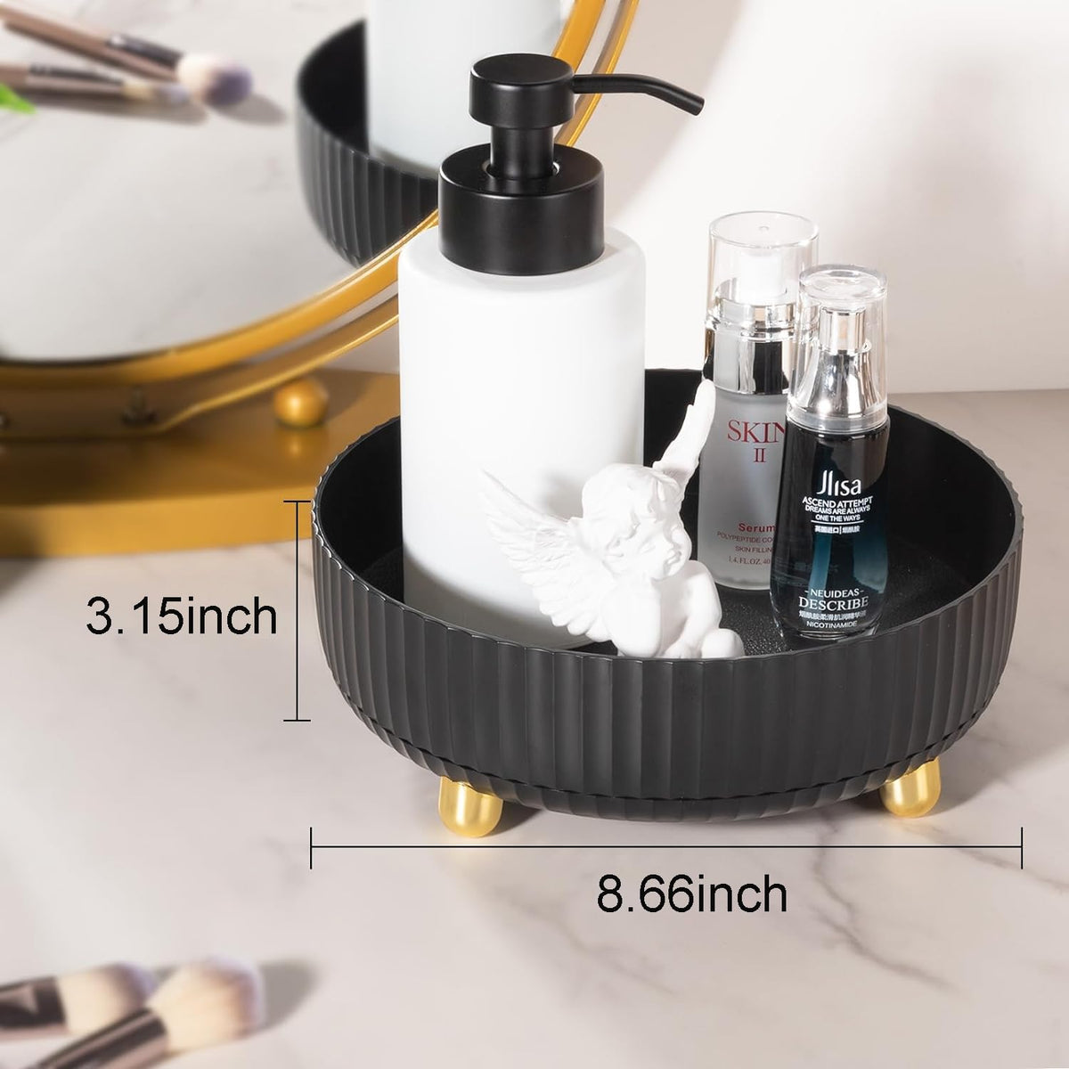 Anyoifax 360 Rotating Makeup Organizer close-up of base texture