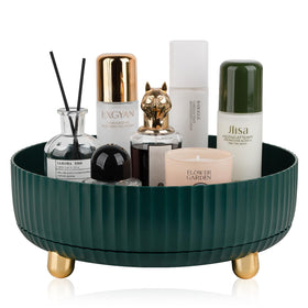 Anyoifax 360 Rotating Makeup Organizer in teal green, front view