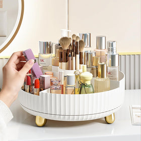 Anyoifax 360 Rotating Makeup Organizer large white side view